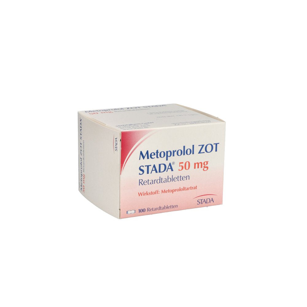 Das Produktfoto zeigt Metoprolol Zot Stada 50 Mg Retardtabletten (100 stk) PZN 01663228