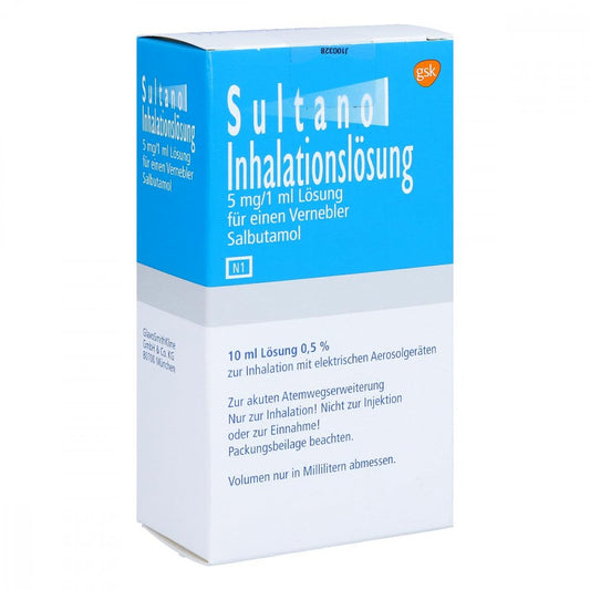 Das Produktfoto zeigt Sultanol Lösung Für Einen Vernebler (10 ml) PZN 01664630