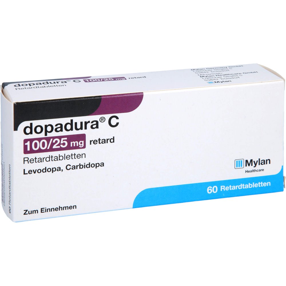 Das Produktfoto zeigt Dopadura C 100/25 Mg Retard Tabl. (60 stk) PZN 01671624