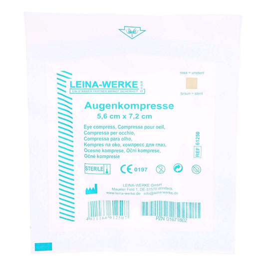 Das Produktfoto zeigt Augenkompresse 56x72 Mm Steril (1 stk) PZN 01671802