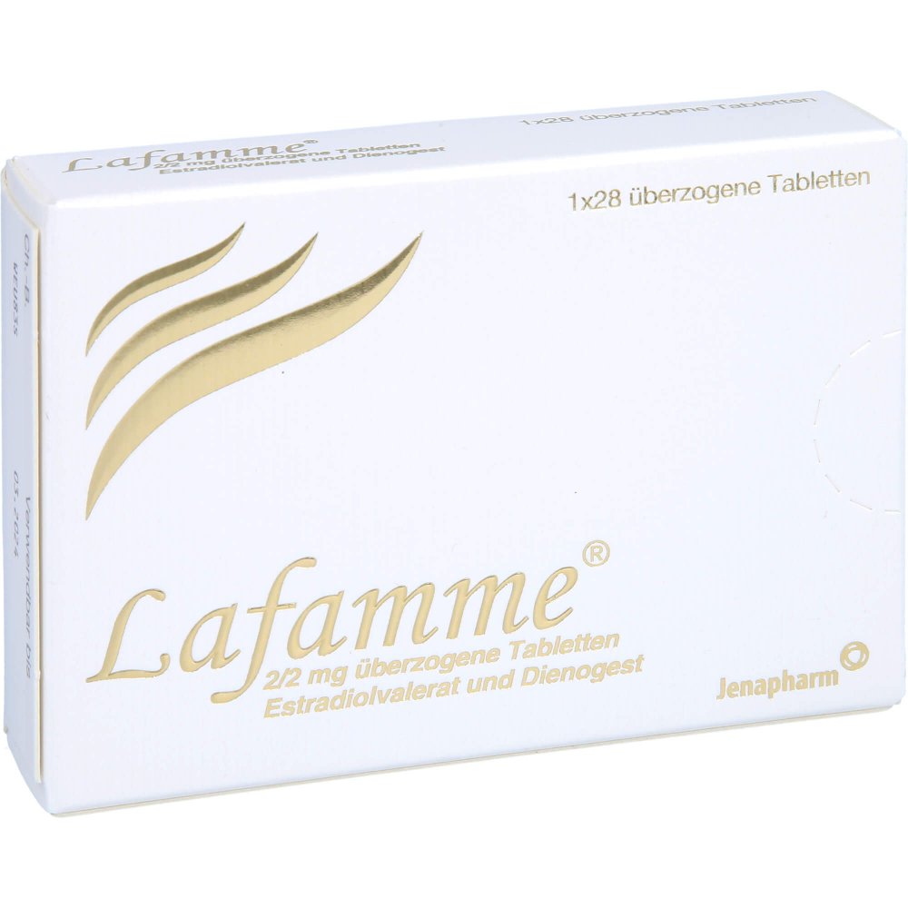 Das Produktfoto zeigt Lafamme 2/2 Mg Überzogene Tabletten (28 stk) PZN 01672345