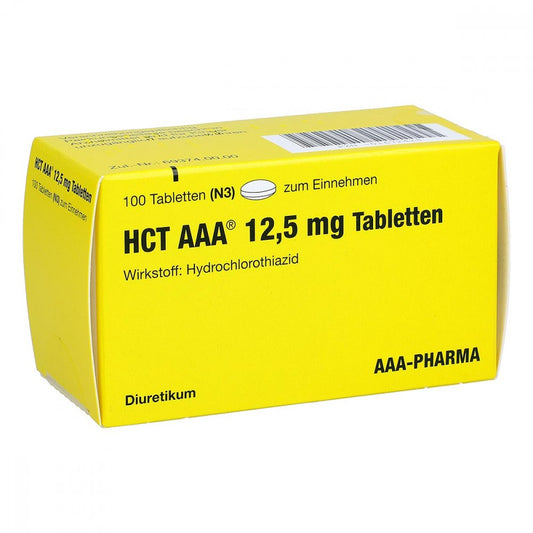 Das Produktfoto zeigt Hct Aaa 12,5 Mg Tabletten (100 stk) PZN 01672428