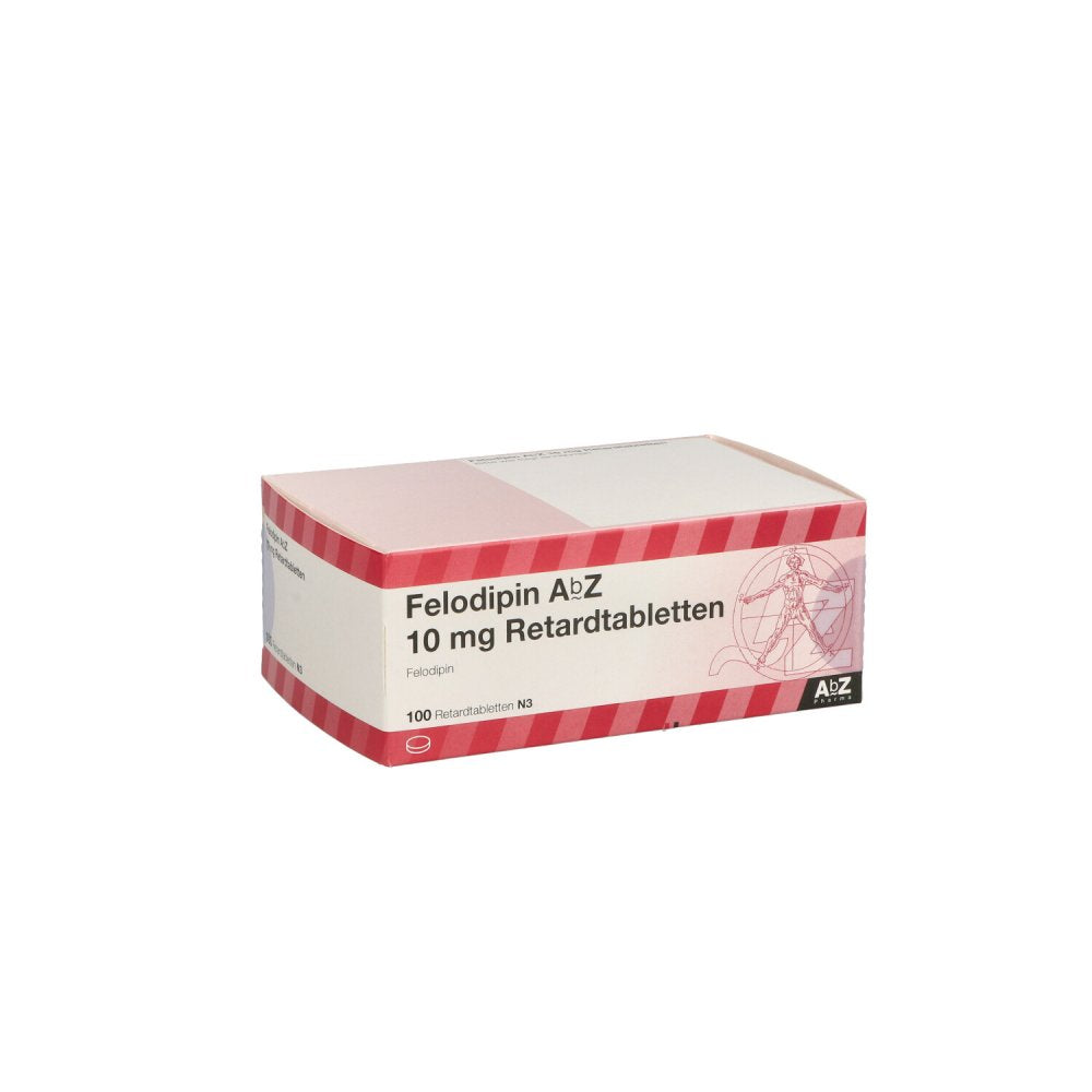 Das Produktfoto zeigt Felodipin Abz 10 Mg Retard Tabl. (100 stk) PZN 01680296
