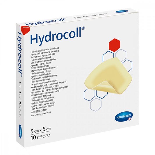 Das Produktfoto zeigt Hydrocoll Wundverband 5x5 Cm (10 stk) PZN 01690633