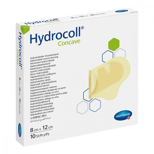 Das Produktfoto zeigt Hydrocoll Concave Wundverband 8x12 Cm (10 stk) PZN 01690745