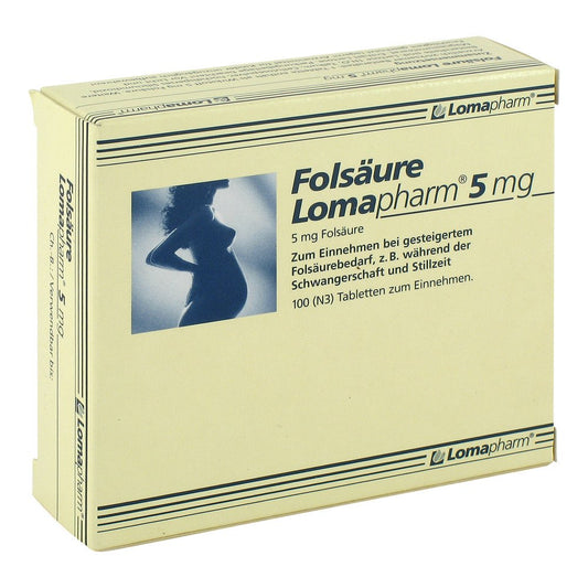 Folsäure Lomapharm 5 Mg Tabletten (100 stk)