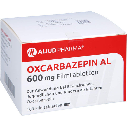 Das Produktfoto zeigt Oxcarbazepin Al 600 Mg Filmtabletten (100 stk) PZN 01719897