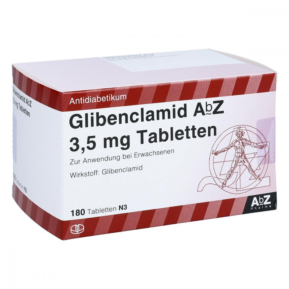 Das Produktfoto zeigt Glibenclamid Abz 3,5 Mg Tabletten (180 stk) PZN 01725018