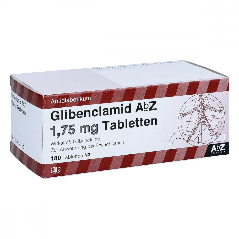 Das Produktfoto zeigt Glibenclamid Abz 1,75 Mg Tabletten (180 stk) PZN 01725047
