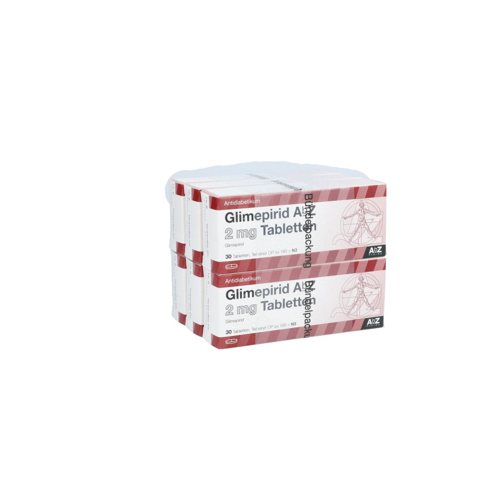 Das Produktfoto zeigt Glimepirid Abz 2 Mg Tabletten (180 stk) PZN 01727081