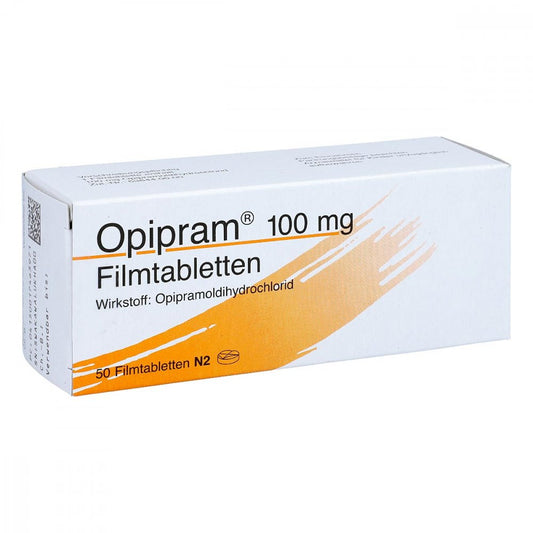 Das Produktfoto zeigt Opipram 100 Mg Filmtabletten (50 stk) PZN 01746397