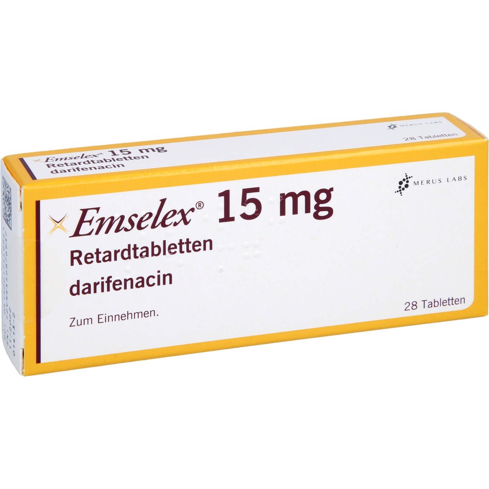 Das Produktfoto zeigt Emselex 15 Mg Retardtabletten (28 stk) PZN 01754994