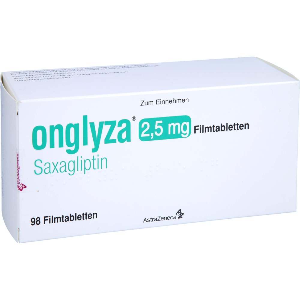 Das Produktfoto zeigt Onglyza 2,5 Mg Filmtabletten (98 stk) PZN 01774821