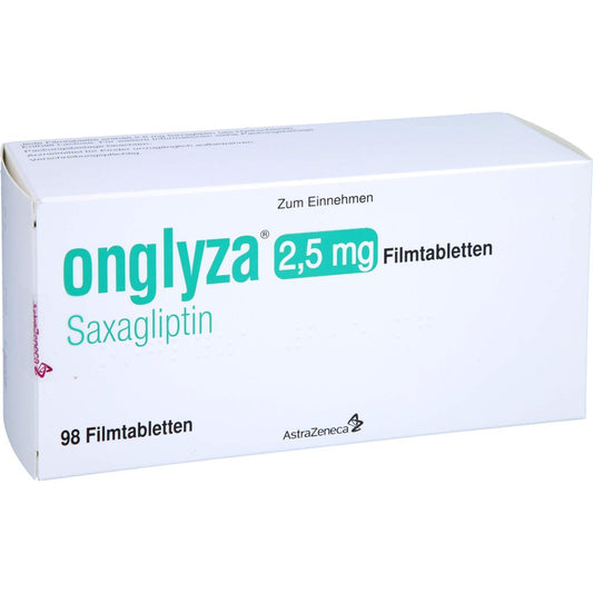 Das Produktfoto zeigt Onglyza 2,5 Mg Filmtabletten (98 stk) PZN 01774821
