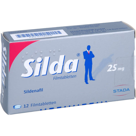 Das Produktfoto zeigt Silda 25 Mg Filmtabletten (12 stk) PZN 01795059