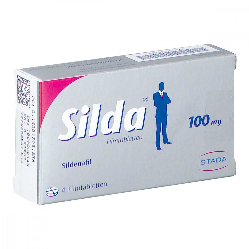 Das Produktfoto zeigt Silda 100 Mg Filmtabletten (4 stk) PZN 01795183
