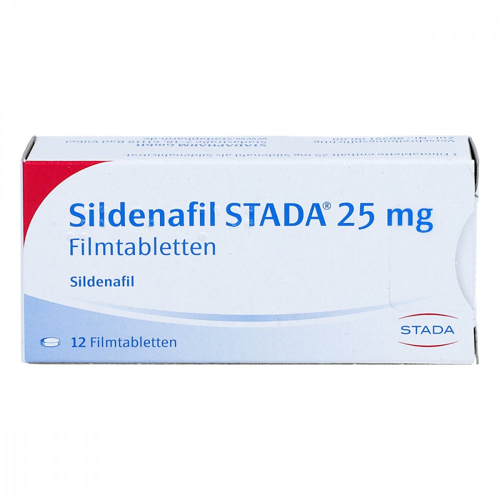 Das Produktfoto zeigt Sildenafil Stada 25 Mg Filmtabletten (12 stk) PZN 01795958