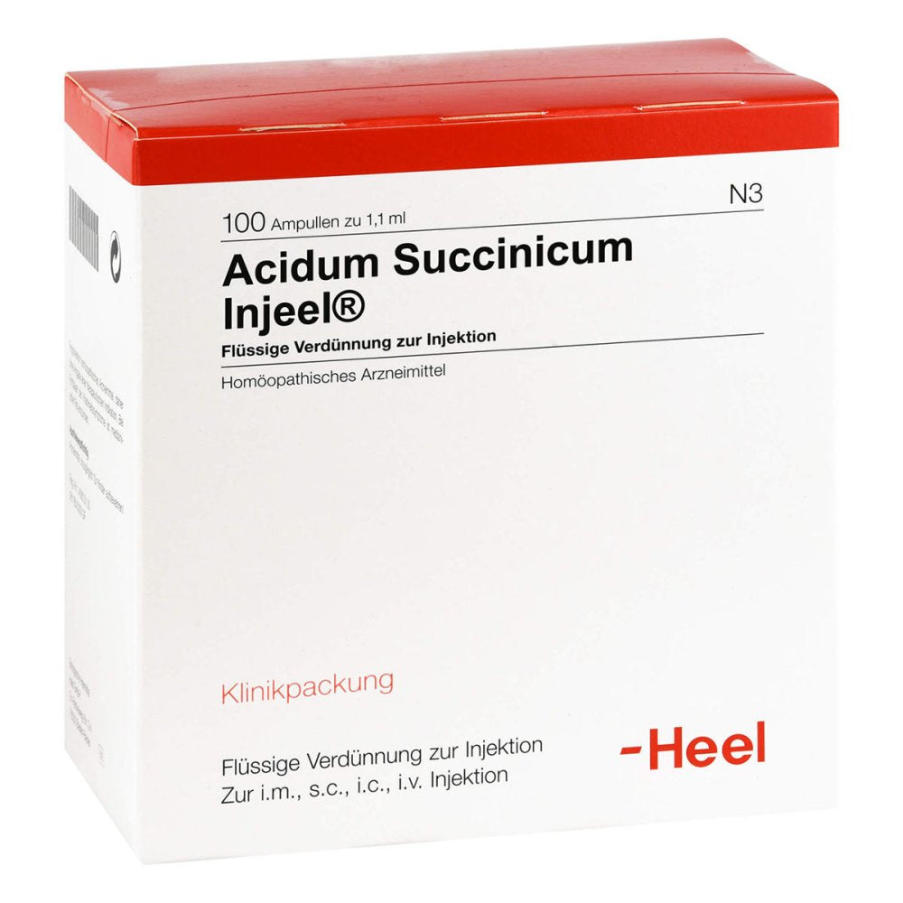 Das Produktfoto zeigt Acidum Succinicum Injeel Ampullen (100 stk) PZN 01803764
