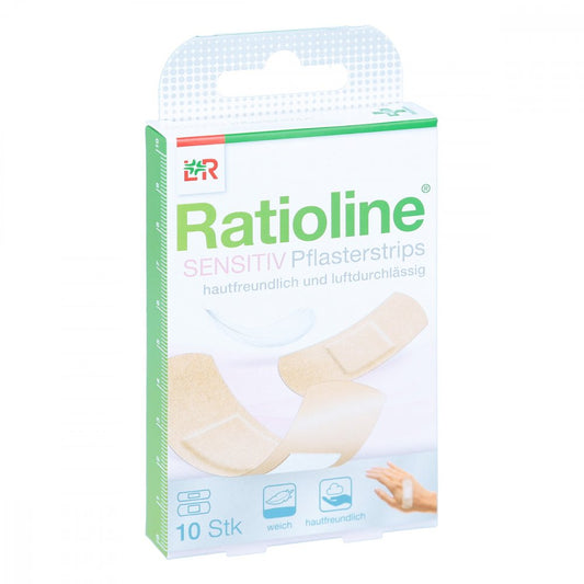 Das Produktfoto zeigt Ratioline Sensitive Pflasterstrips In 2 Größen (10 stk) PZN 01805183