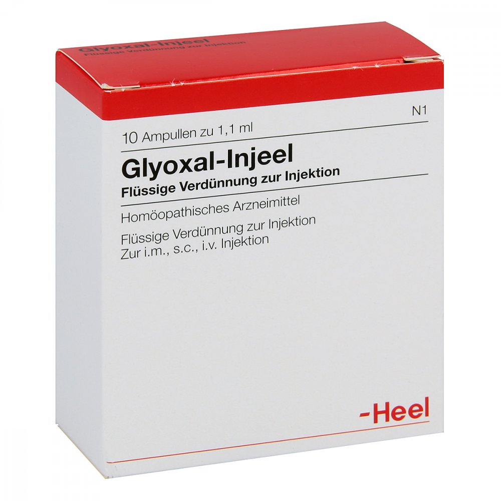 Das Produktfoto zeigt Glyoxal Injeel Ampullen (10 stk) PZN 01807265