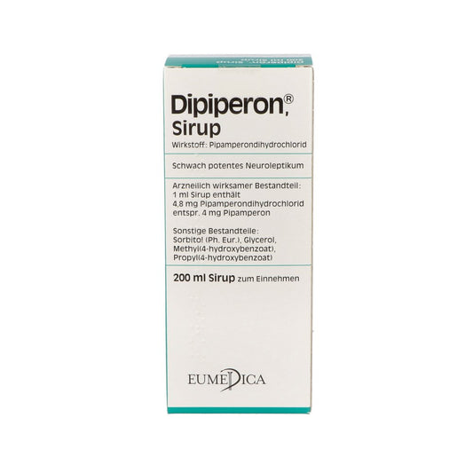 Das Produktfoto zeigt Dipiperon Sirup (200 ml) PZN 01808804