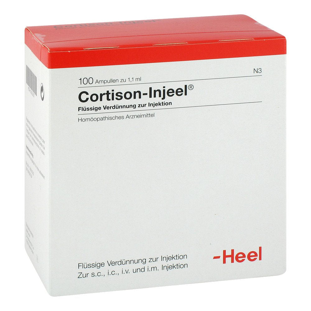 Das Produktfoto zeigt Cortison Injeel Ampullen (100 stk) PZN 01813627
