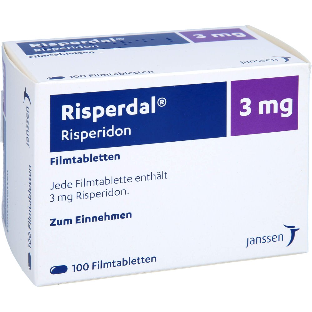 Das Produktfoto zeigt Risperdal 3 Mg Filmtabletten (100 stk) PZN 01816152