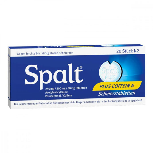 Das Produktfoto zeigt Spalt Plus Coffein N Tabletten (20 stk) PZN 01819239