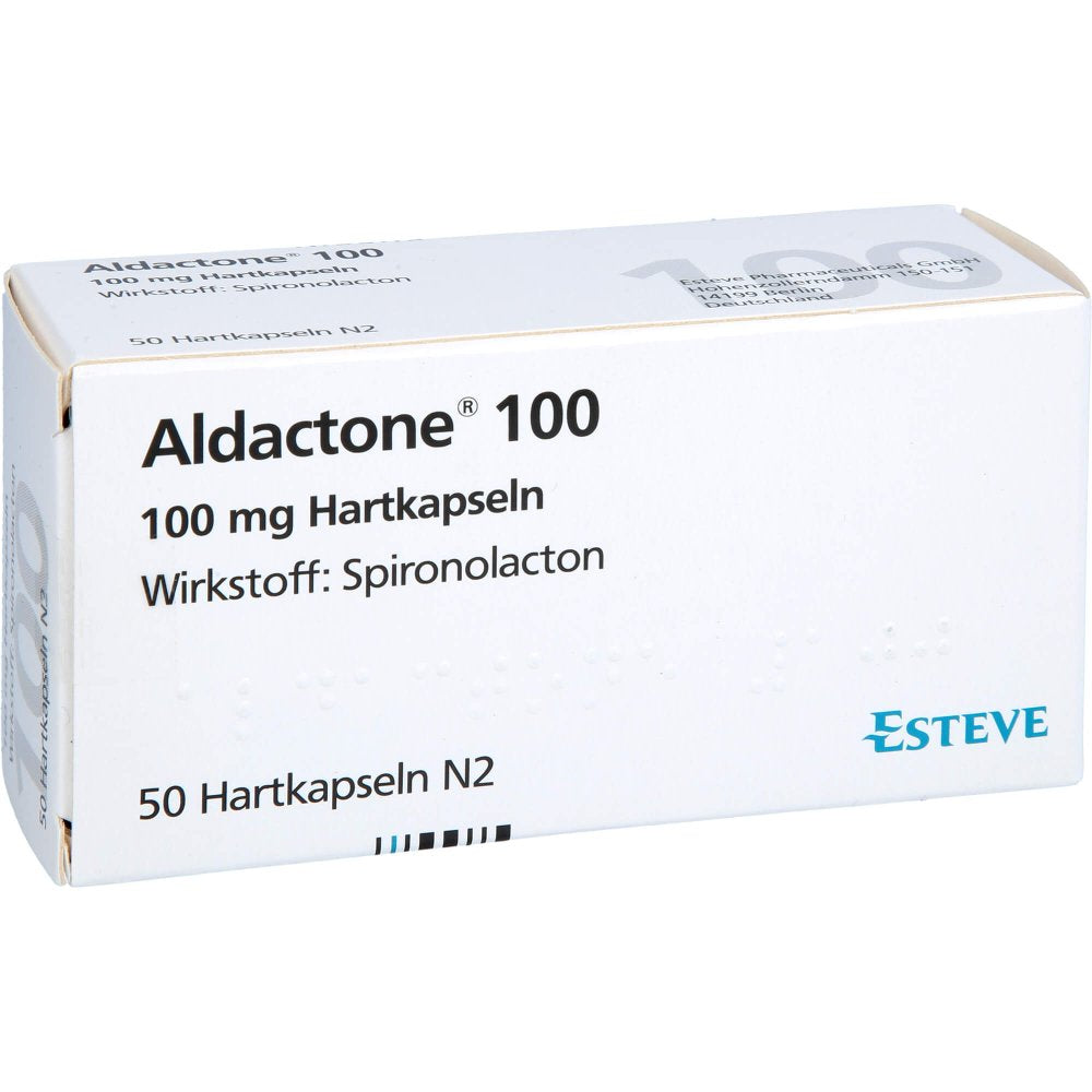 Das Produktfoto zeigt Aldactone 100 Hartkapseln (50 stk) PZN 01826966