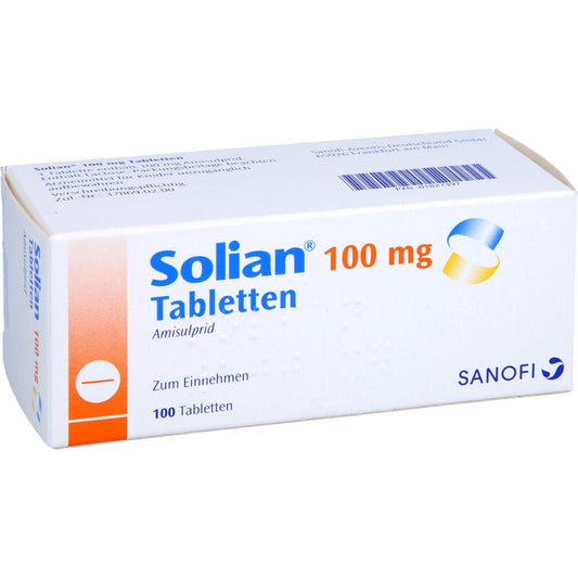 Das Produktfoto zeigt Solian 100 Mg Tabletten (100 stk) PZN 01827397
