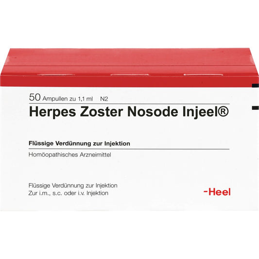Das Produktfoto zeigt Herpes Zoster Nosode Injeel Ampullen (50 stk) PZN 01831192