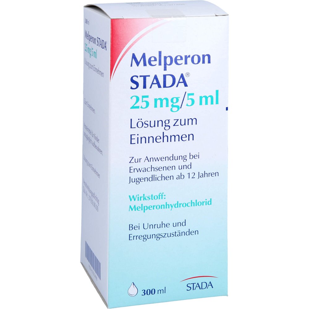 Das Produktfoto zeigt Melperon Stada 25 Mg/5 Ml Lösung Zum Einnehmen (300 ml) PZN 01833498