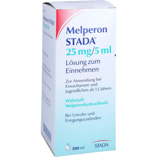 Das Produktfoto zeigt Melperon Stada 25 Mg/5 Ml Lösung Zum Einnehmen (300 ml) PZN 01833498