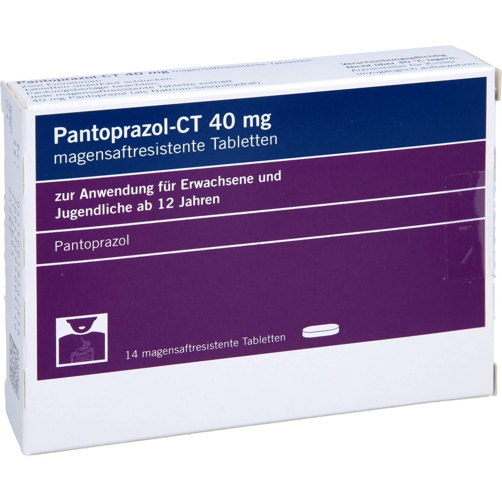 Das Produktfoto zeigt Pantoprazol-Ct 40 Mg Magensaftresistente Tabletten (14 stk) PZN 01836255
