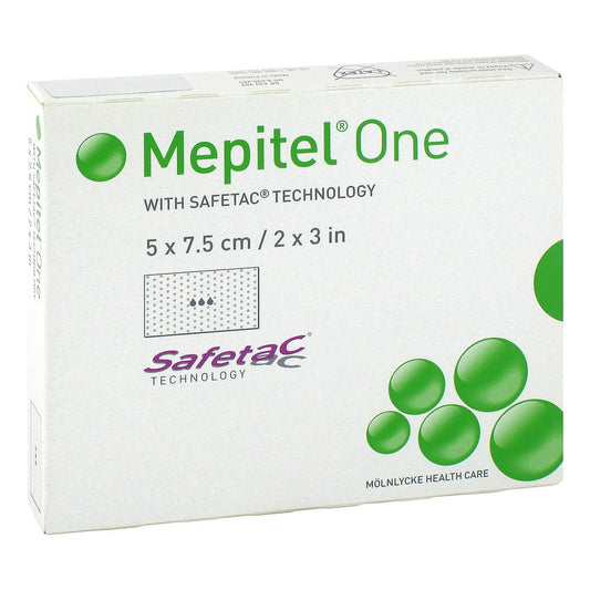 Das Produktfoto zeigt Mepitel One 5x7,5 Cm Silikon Netzverband (10 stk) PZN 01848502