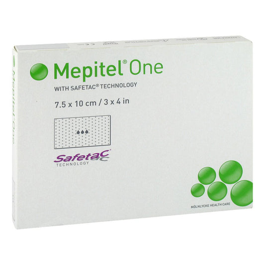 Das Produktfoto zeigt Mepitel One 7,5x10 Cm Silikon Netzverband (10 stk) PZN 01848519