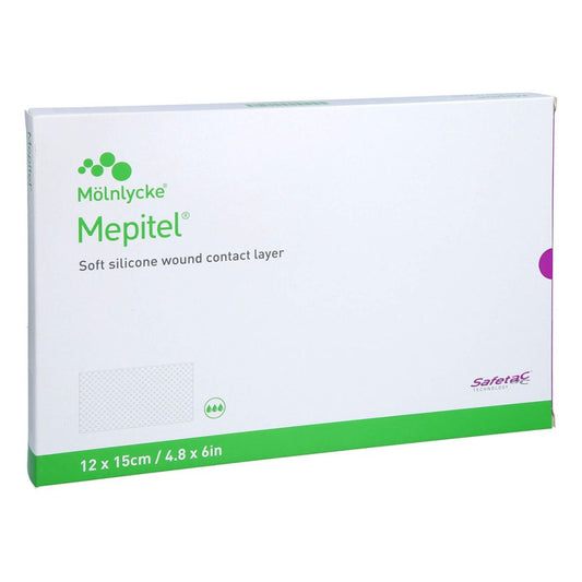 Das Produktfoto zeigt Mepitel Silikon Netzverband 12x15 Cm Steril (5 stk) PZN 01849045