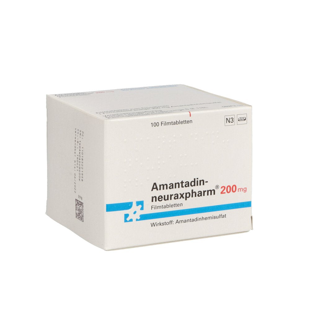 Das Produktfoto zeigt Amantadin-Neuraxpharm 200 Mg Filmtabletten (100 stk) PZN 01852219