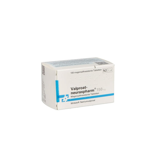 Das Produktfoto zeigt Valproat-Neuraxpharm 150 Mg Magensaftres.Tabletten (100 stk) PZN 01852248