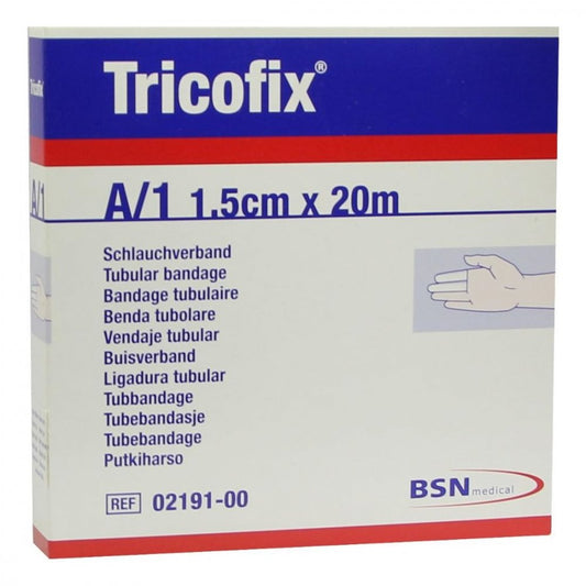 Das Produktfoto zeigt Tricofix Schlauchverband Gr.A 1,5 Cmx20 M (1 stk) PZN 01868930
