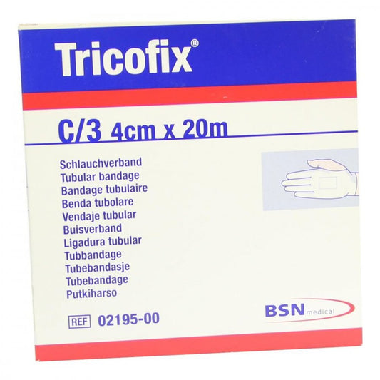 Das Produktfoto zeigt Tricofix Schlauchverband Gr.C 4 Cmx20 M (1 stk) PZN 01868953