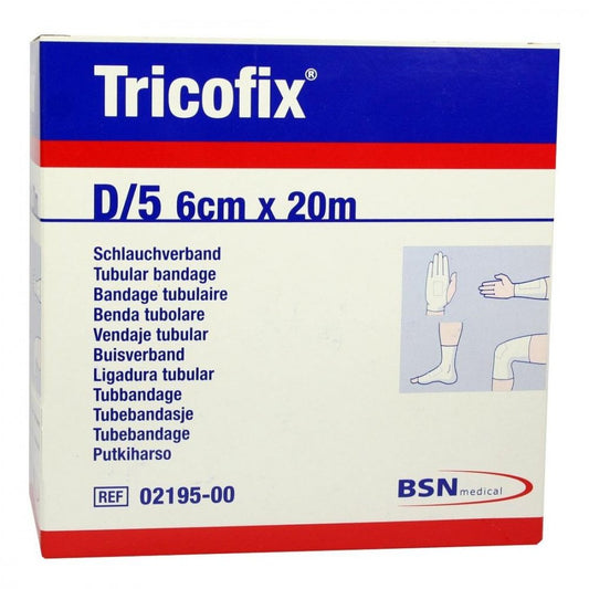 Das Produktfoto zeigt Tricofix Schlauchverband Gr.D 6 Cmx20 M (1 stk) PZN 01868976