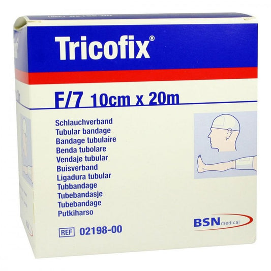 Das Produktfoto zeigt Tricofix Schlauchverband Gr.F 10 Cmx20 M (1 stk) PZN 01868999