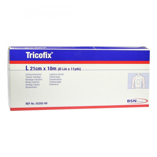 Das Produktfoto zeigt Tricofix Schlauchverband Gr.L 21 Cmx10 M (1 stk) PZN 01869013