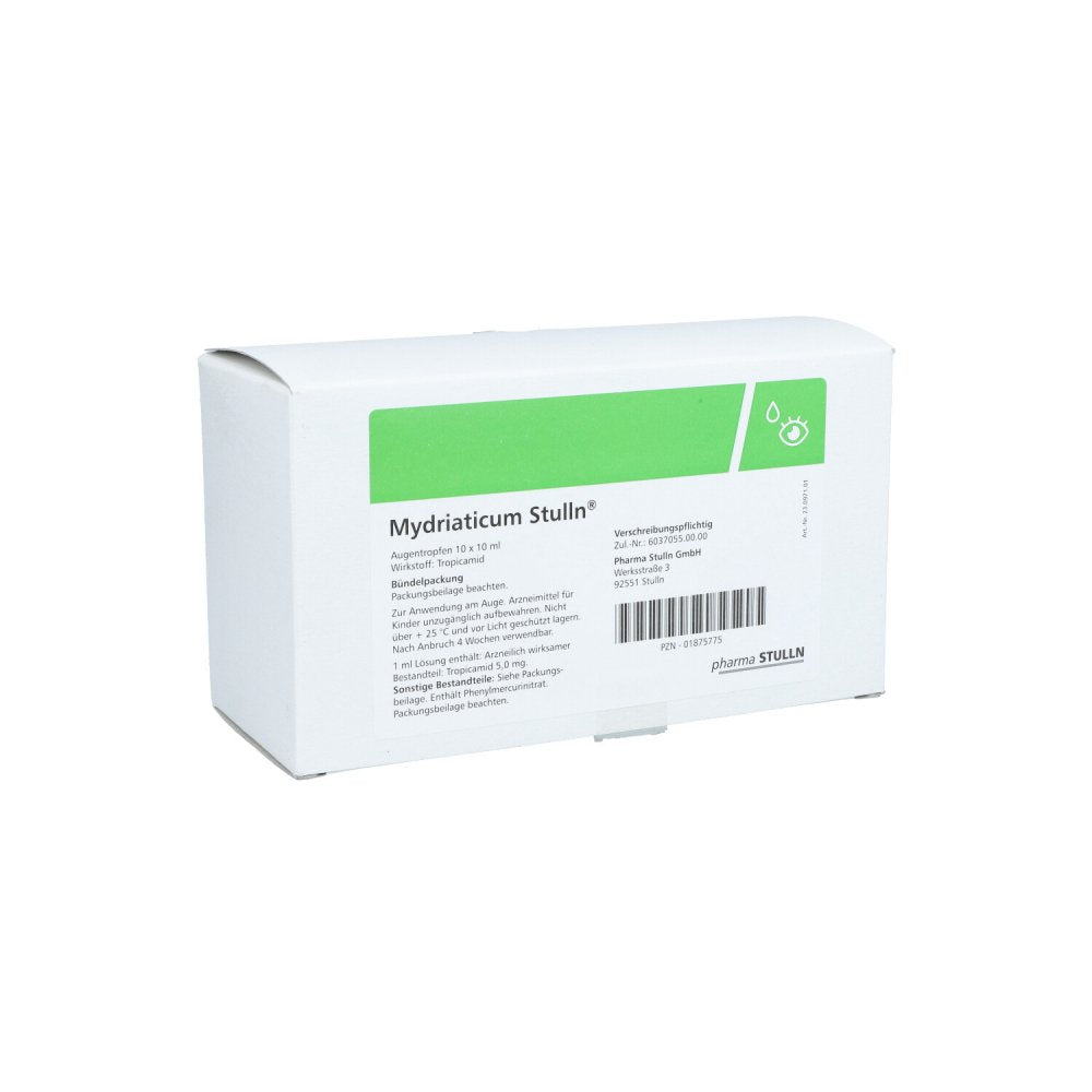 Das Produktfoto zeigt Mydriaticum Stulln Augentropfen (10X10 ml) PZN 01875775