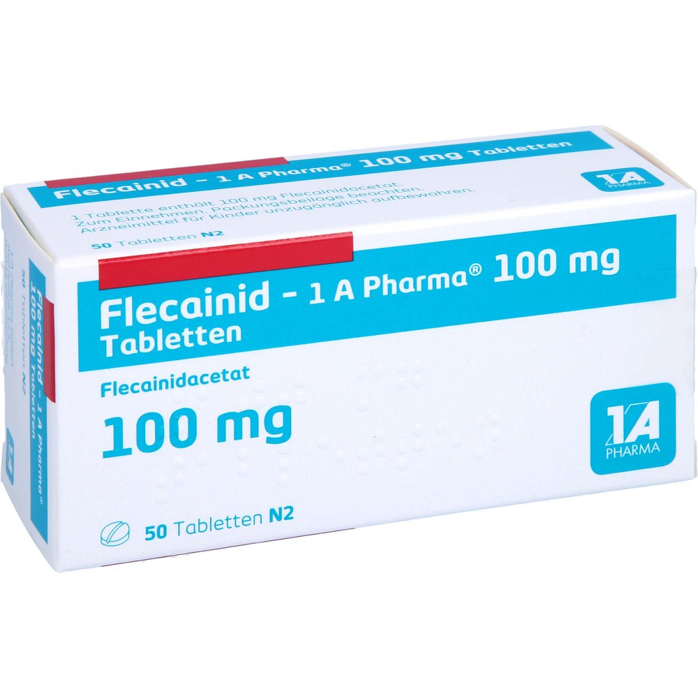 Das Produktfoto zeigt Flecainid-1a Pharma 100 Mg Tabletten (50 stk) PZN 01891567