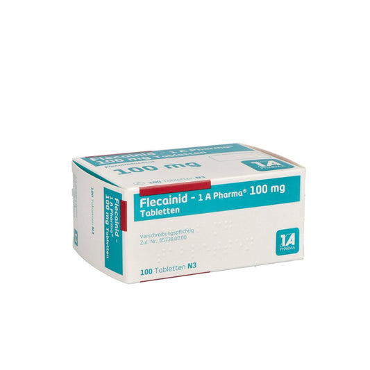 Das Produktfoto zeigt Flecainid-1a Pharma 100 Mg Tabletten (100 stk) PZN 01891573