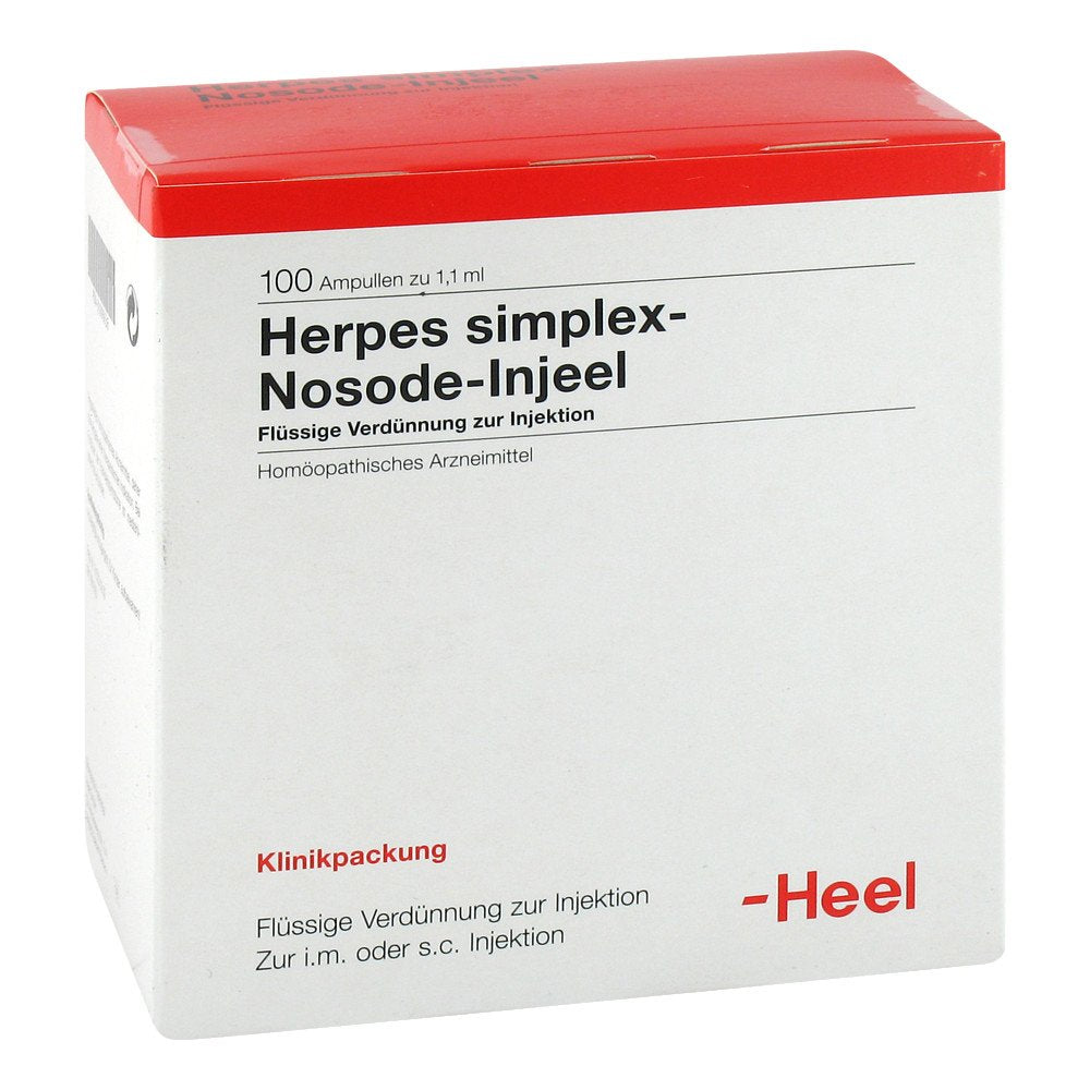 Das Produktfoto zeigt Herpes Simplex Nosode Injeel Ampullen (100 stk) PZN 01896636