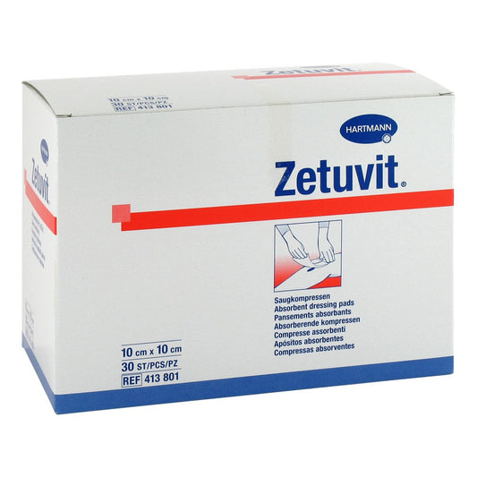 Das Produktfoto zeigt Zetuvit Saugkompressen Unsteril 10x10 Cm (30 stk) PZN 01905507