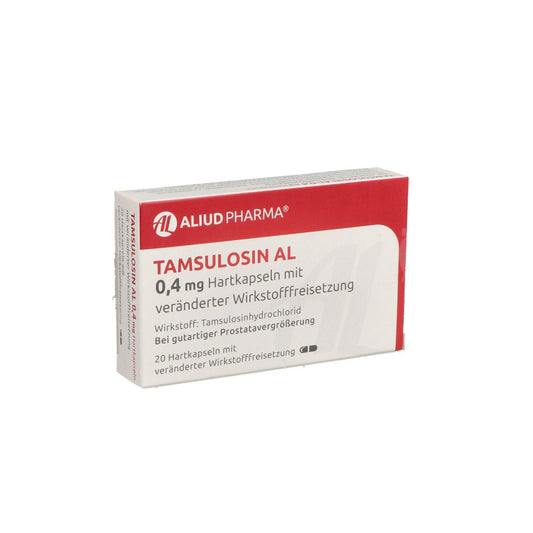 Das Produktfoto zeigt Tamsulosin Al 0,4 Mg Hartk.M.Veränd.Wst.-Frs. (20 stk) PZN 01907015